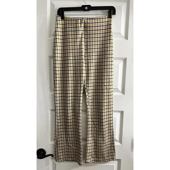 Urban Outfitters Pants - Urban Outfitters Plaid High Waisted Flare Leg Stretch Pants Sz Med Mod Boho